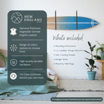 Load image into Gallery viewer, Oak &amp; Leather Surfboard Wall Mount
