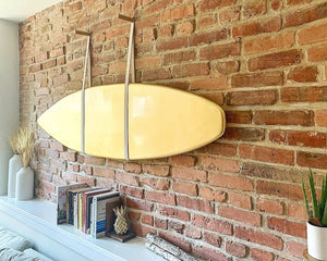 Oak and Leather Surfboard Rack | Pair of Hand Made contemporary style Oak and leather surfboard wall mounts.