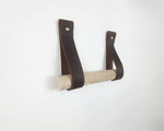 Load image into Gallery viewer, Toilet roll holder / toilet paper roll holder made from Wood and Leather
