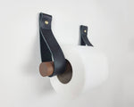 Load image into Gallery viewer, Toilet roll holder / toilet paper roll holder made from Wood and Leather
