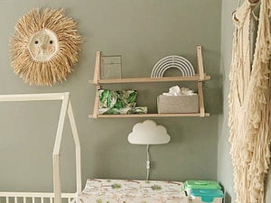 Nursery Shelf Straps Natural Leather | Baby's Room Floating Shelf Straps