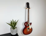 Load image into Gallery viewer, Oak &amp; Copper Floating Guitar Holder Wall Mount / minimalist simple guitar rack
