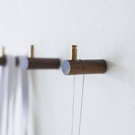 Load image into Gallery viewer, Walnut Brass Wall Hook / Coat Hook / Towel Hook / Jewelry holder / Bag hook

