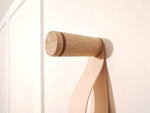 Load image into Gallery viewer, Oak and Leather Wall Hook / Coat Hook / Hook / Wooden Hook / Wall Peg
