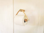 Load image into Gallery viewer, Toilet Roll Holder Oak &amp; Leather / Toilet paper holder
