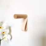 Load image into Gallery viewer, Oak and Leather Wall Hook / Coat Hook / Clothes Hanger
