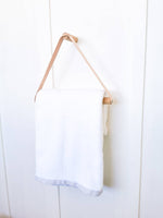 Load image into Gallery viewer, Hanging Towel rail / Towel holder made from Oak and Leather
