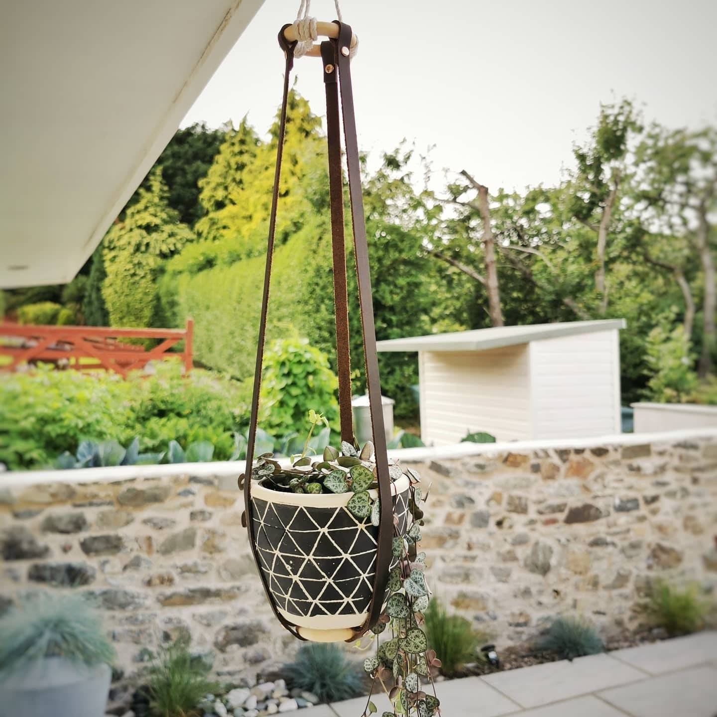 Leather Plant Hanger Boho Style