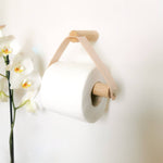 Load image into Gallery viewer, Toilet Roll Holder Oak &amp; Leather / Toilet paper holder
