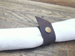 Table decoration Leather Napkin rings with snap fastener. Thanks giving table dressing.