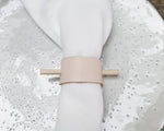 Load image into Gallery viewer, Napkin rings Leather Strap and Birch, handmade table dressing.
