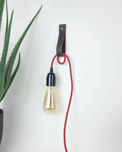 Leather Strap hanger medium for pendant light, clothes hook | bathroom decor | bedside light not included