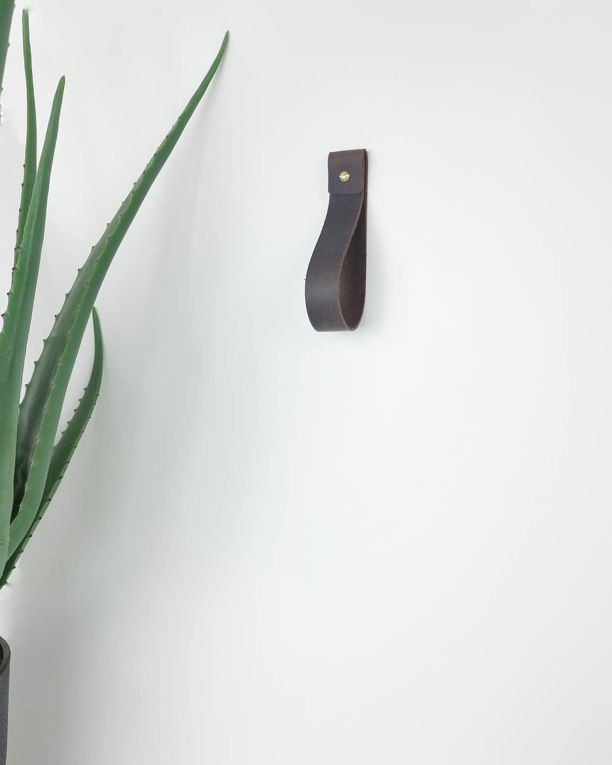 Leather Strap hanger medium for pendant light, clothes hook | bathroom decor | bedside light not included