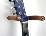 Load image into Gallery viewer, Walnut &amp; Leather Guitar Holder Wall Mount.

