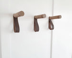 Load image into Gallery viewer, Walnut and Leather Wall Hook / Coat Hook / Clothes Hanger
