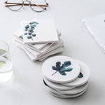 Load image into Gallery viewer, Ceramic print coaster, costal decor tableware - Boho Style. ROUND
